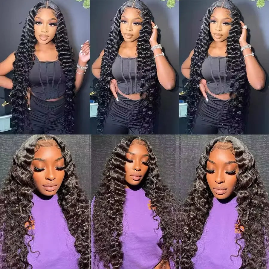 Tissage Humain Hair Deep Wave 20 22 pouces Tissage de Cheveux Brésiliens 100 % Humains Bundles Human Hair Extensions Cheveux Tissage Bouclé Cheveux Humain Livraison 3 Jours